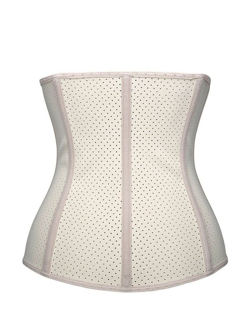 Mesh Steel Bone Belt Corset Beige