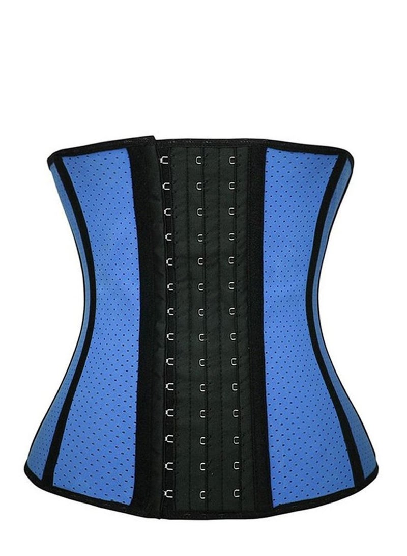 Mesh Steel Bone Belt Corset Blue