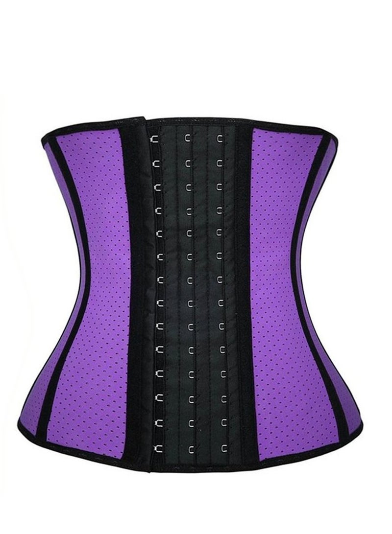 Mesh Steel Bone Belt Corset Purple