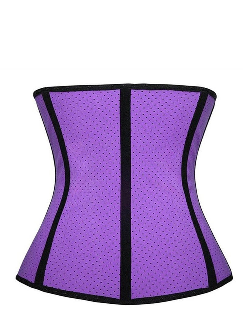 Mesh Steel Bone Belt Corset Purple