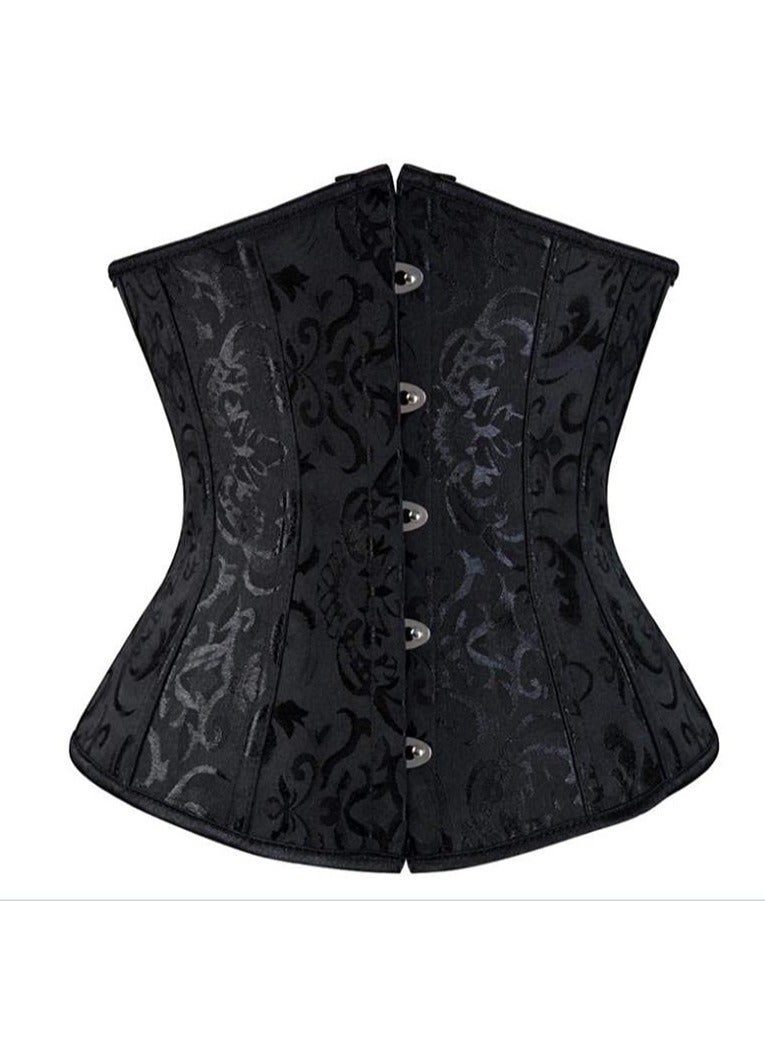 Corsets for Women's Breathable Vintage Palace Jacquard Tummy Control Tops Body Shaper Strapless Overbust Draw Corset Body Shaper Abdomen Waist Clip