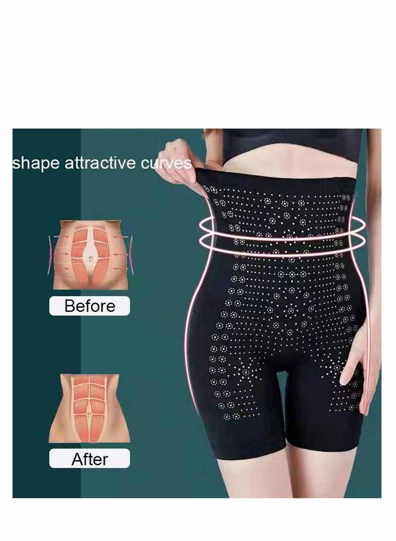 IONSTech Unique Fiber Restoration Shaper Tighten the Sagging Fat, Lift the Hips and Tighten the Abdomen Shaping Leggings Suitable for Women(Skin Color and Black)