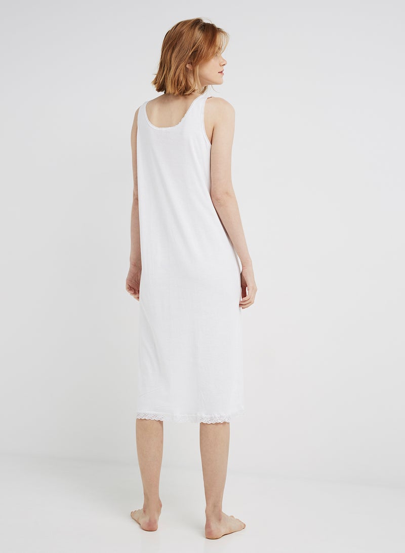 Cotton Nightwear Slip White