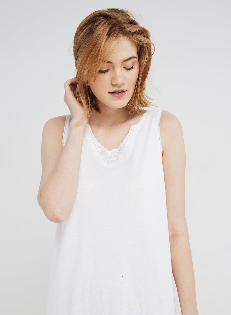 Cotton Nightwear Slip White