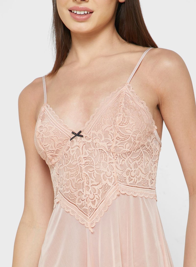 Lace Trim Slip Dress