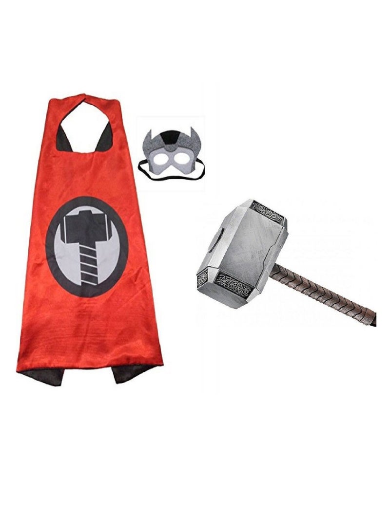 Avenger Thor Mask With Cape And Hammer