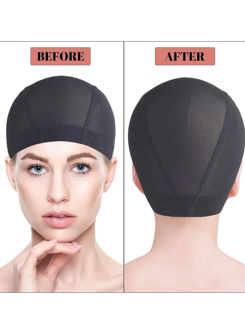 Wig Caps, Hair Styling Accessories, Stretchable Dome Mesh Women Lace Front, Black Cap Hairnets with Wide Elastic Band, Small Wigs