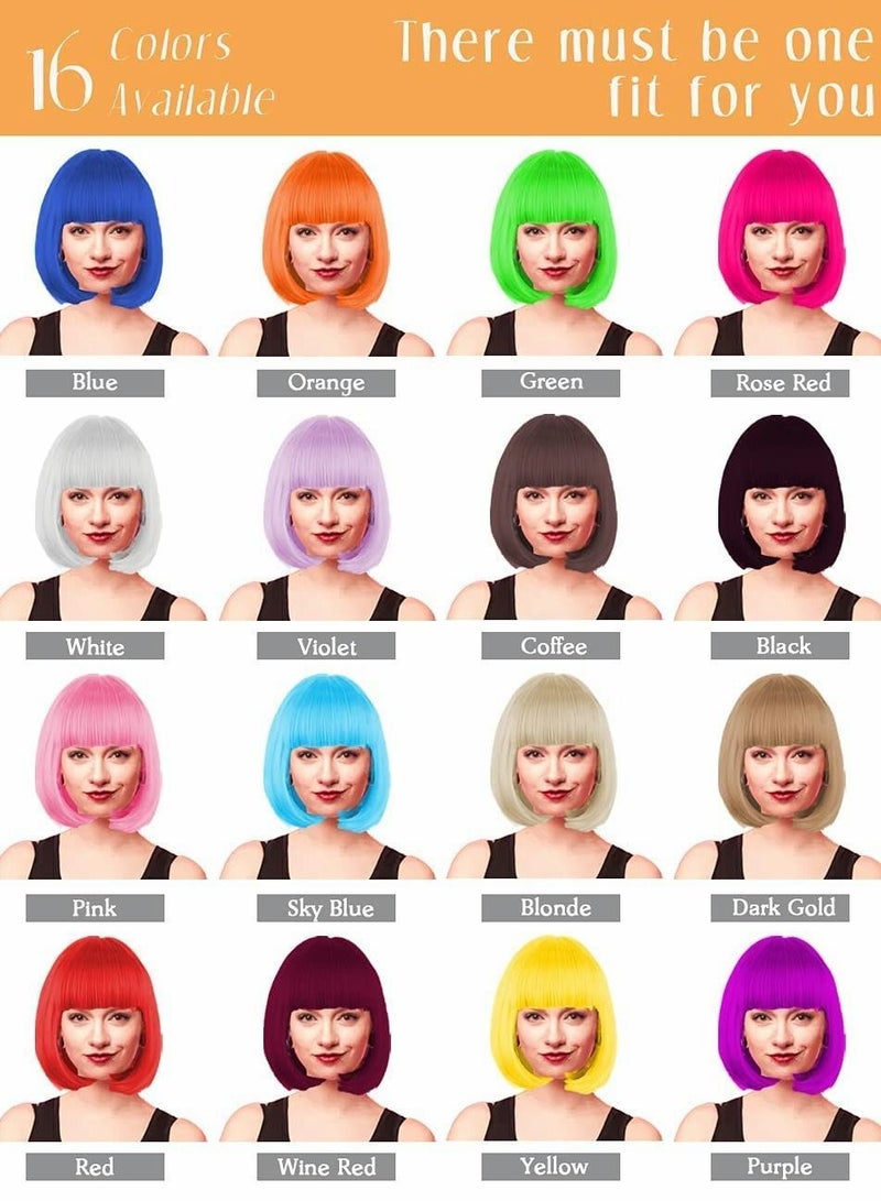 Featured Wigs with Party Sunglasses, Makeup Kit, Color Bob Wig, Cosplay and Wigs, Decorations Favors