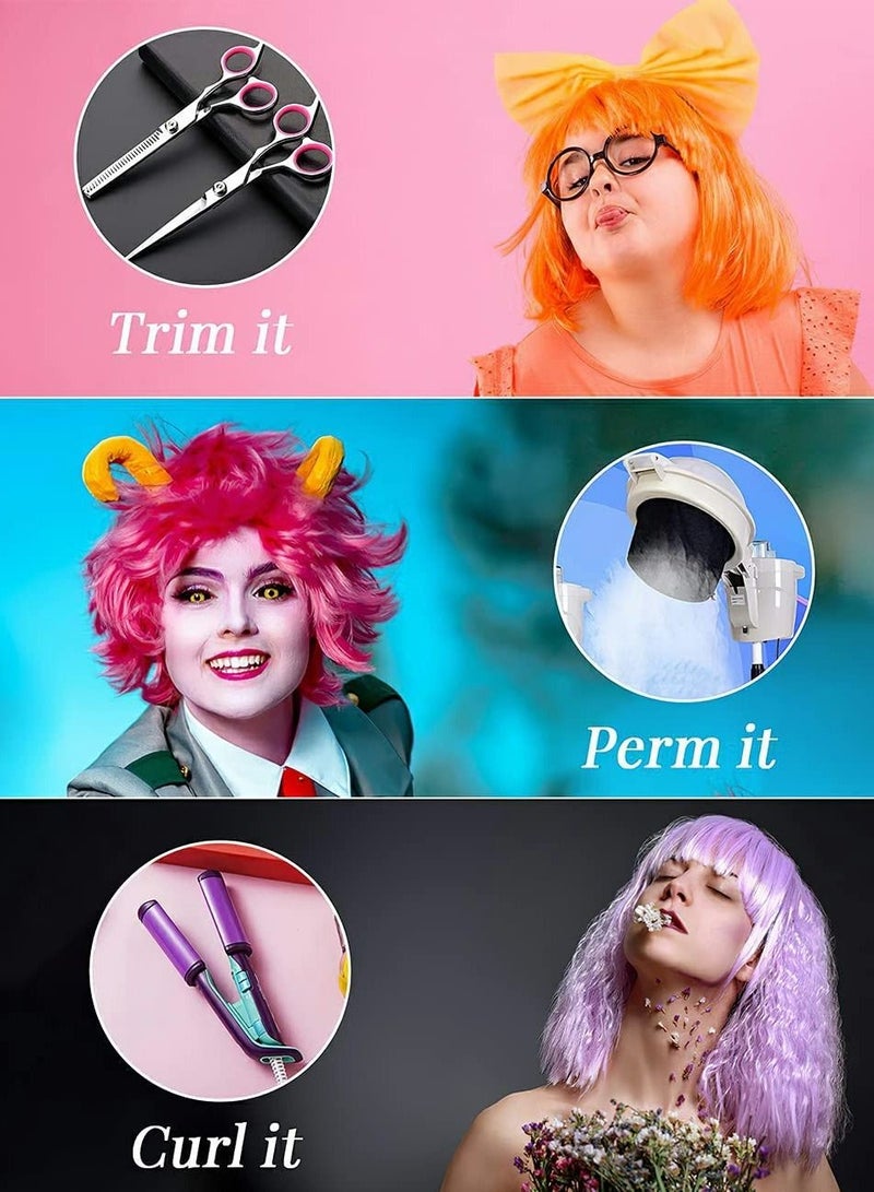 Featured Wigs with Party Sunglasses, Makeup Kit, Color Bob Wig, Cosplay and Wigs, Decorations Favors