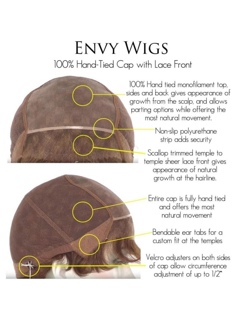 Gold Wig, Medium Length Socialite Wig for Women, Comfortable and Breathable, Natural Brown Synthetic Daily Use (Gold Brown)