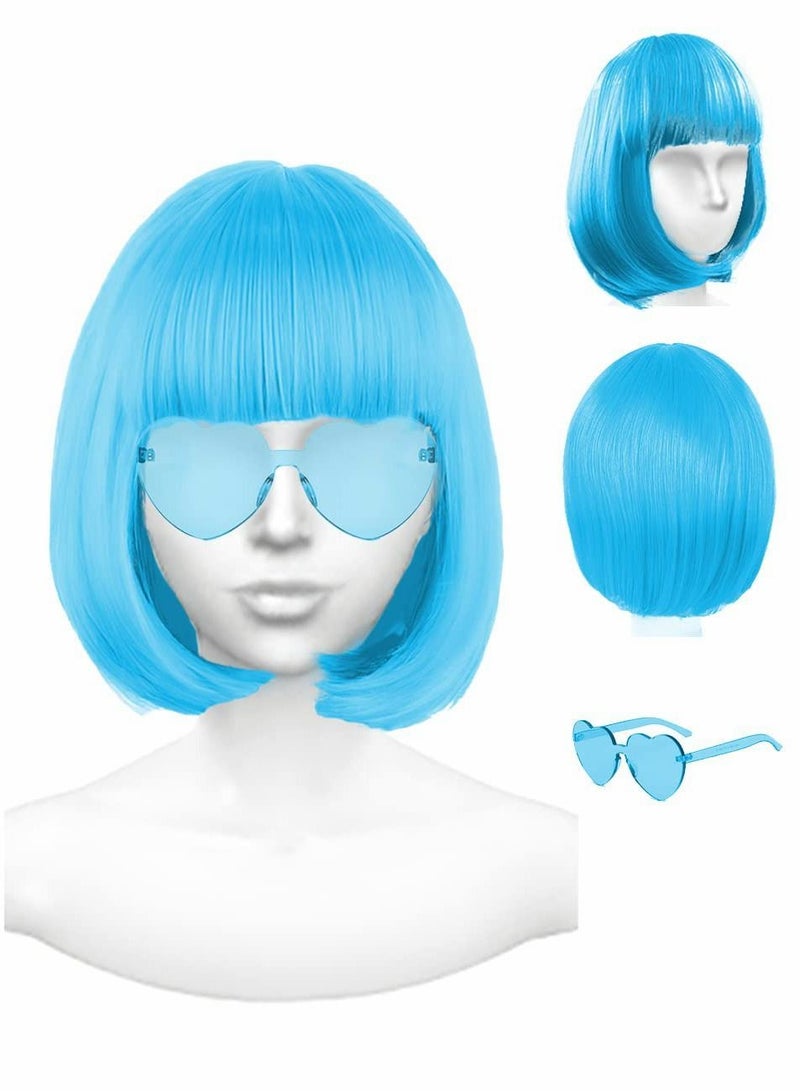 Featured Wigs with Party Sunglasses, Makeup Kit