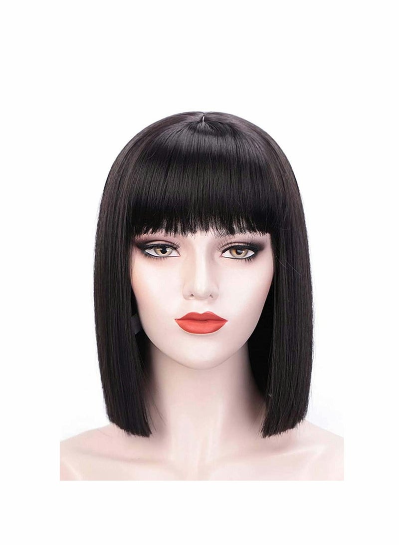 Short Bob Hair Wigs,Black Wigs with Bangs 12