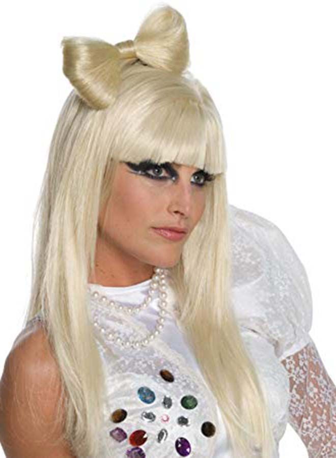 Lady Gaga Bow Clip Wig Long