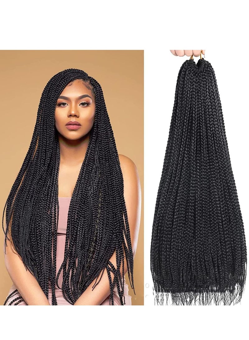 Crochet Box Braids Hair Pre Looped Long Synthetic Braiding Extensions 30 Inch