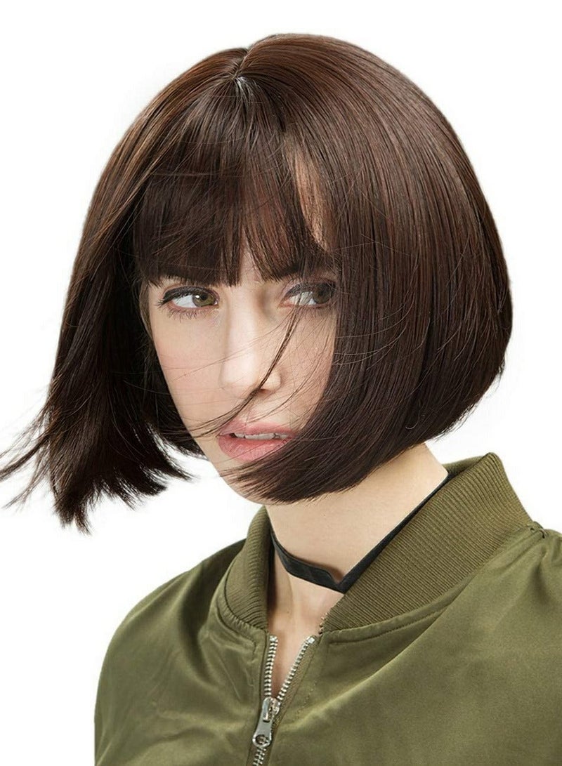 Featured Wigs with Party Sunglasses, Makeup Kit, Color Bob Wig, Cosplay and Wigs, Decorations Favors (Brown)