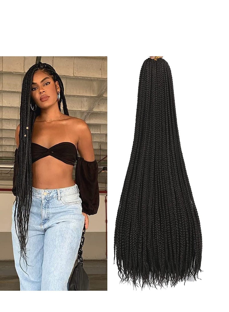 Crochet Box Braids Hair Pre Looped Long Synthetic Braiding Extensions 30 Inch