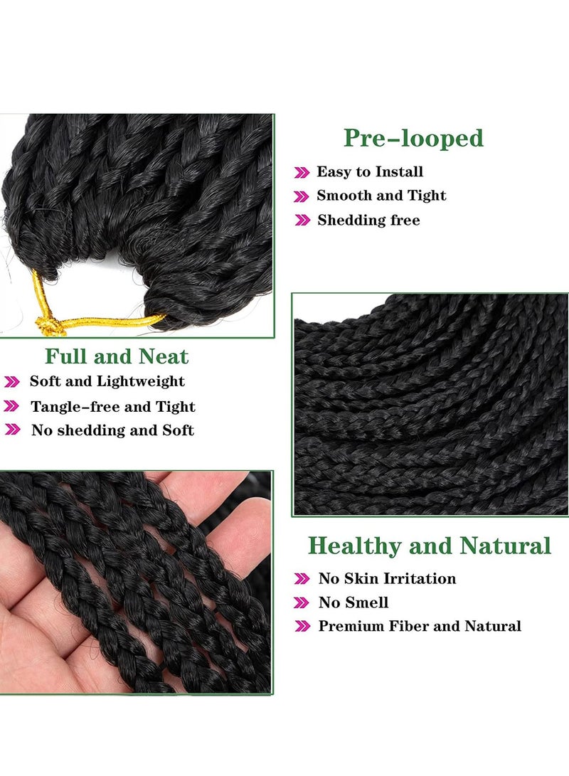 Crochet Box Braids Hair Pre Looped Long Synthetic Braiding Extensions 30 Inch