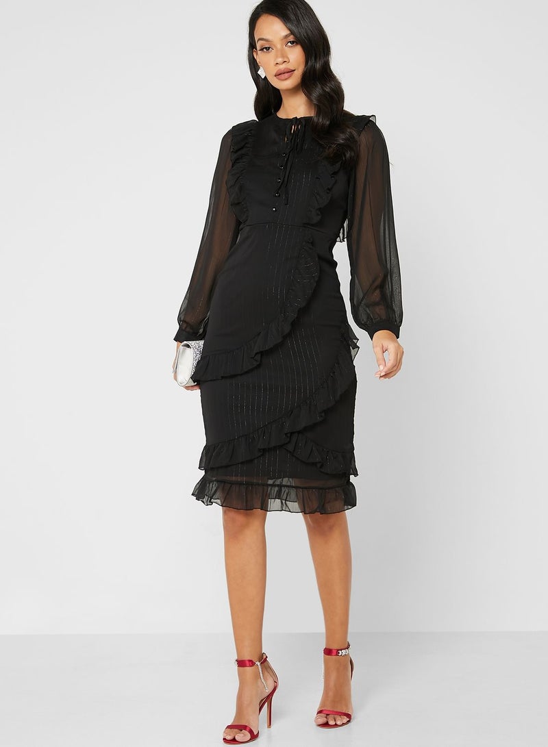 Shimmer Layered Ruffle Dress