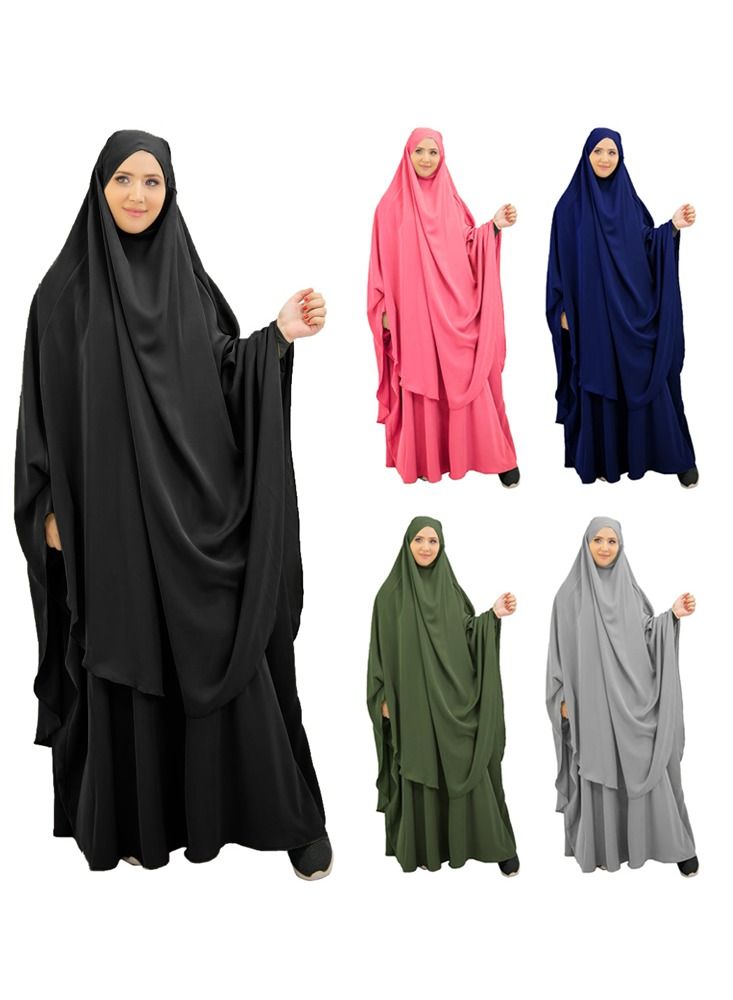 Long Sleeves Abaya With Hijab Green