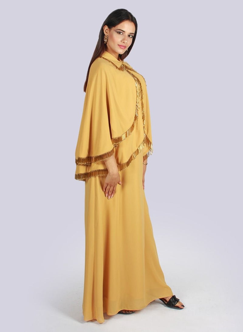 Zohra Tassel Cape Sleeve Kaftan