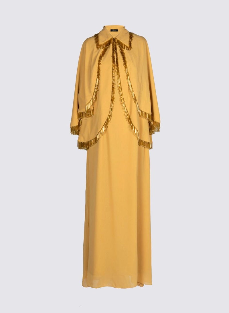 Zohra Tassel Cape Sleeve Kaftan