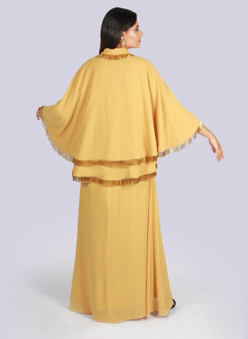 Zohra Tassel Cape Sleeve Kaftan