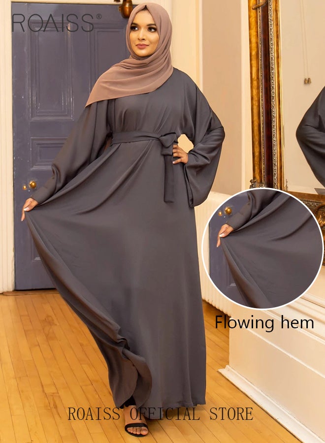 Abaya Style Robe with Print Design Hotfix Rhinestones Fashionable Color Matching Casual Daily Fashion Versatile