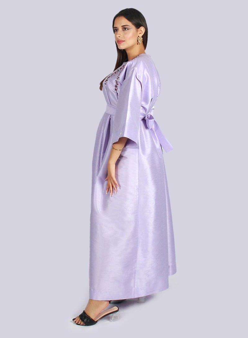 Highness Pleated Emb Kaftan