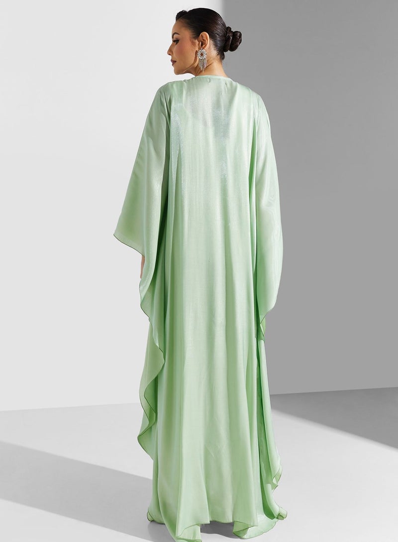 Shimmer Neck Kaftan