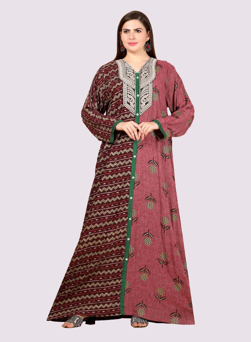 Sara Mixed Print Jalabiya