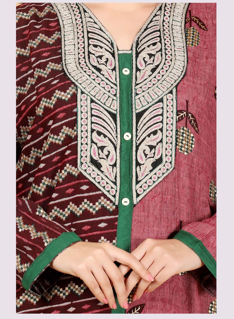 Sara Mixed Print Jalabiya