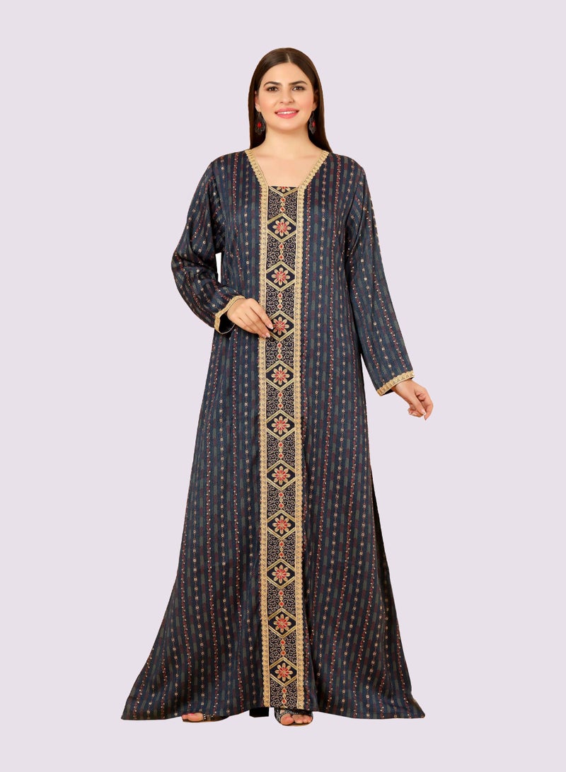 Sara Stripe - Floral Print jalabiya