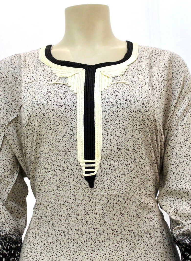 cotton Embellished Crew Neck Jalabiya