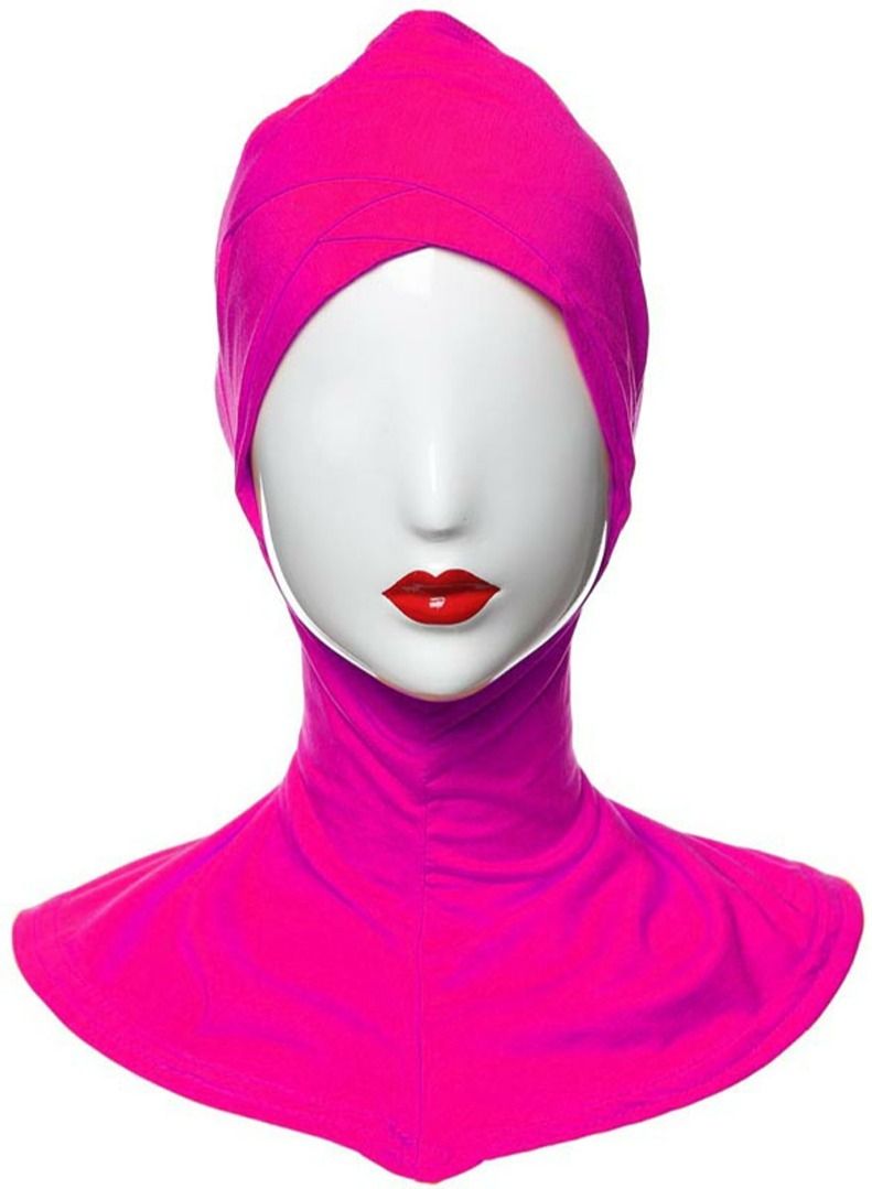 Muslim Women's Traditional Solid Color Modal Hijab Inner Cap Rose Pink