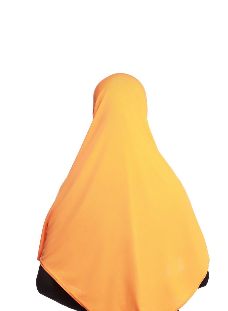 Women's Solid Color Long Hijab Casual Raglan Sleeve Shawl With Hijab Orange