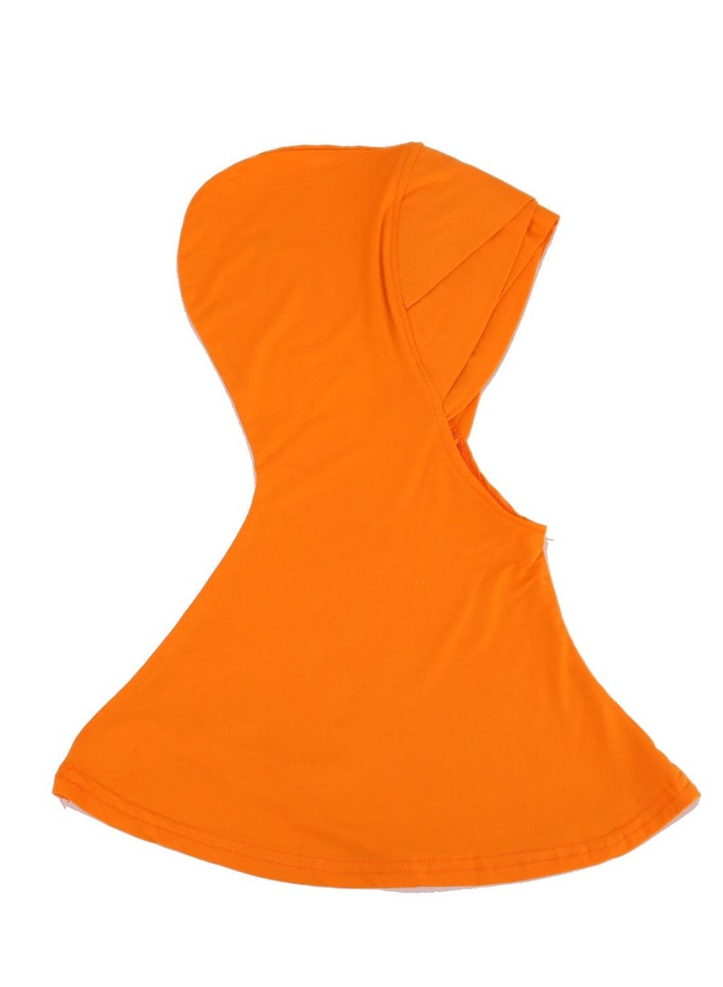 Muslim Women's Traditional Solid Color Modal Hijab Inner Cap Orange