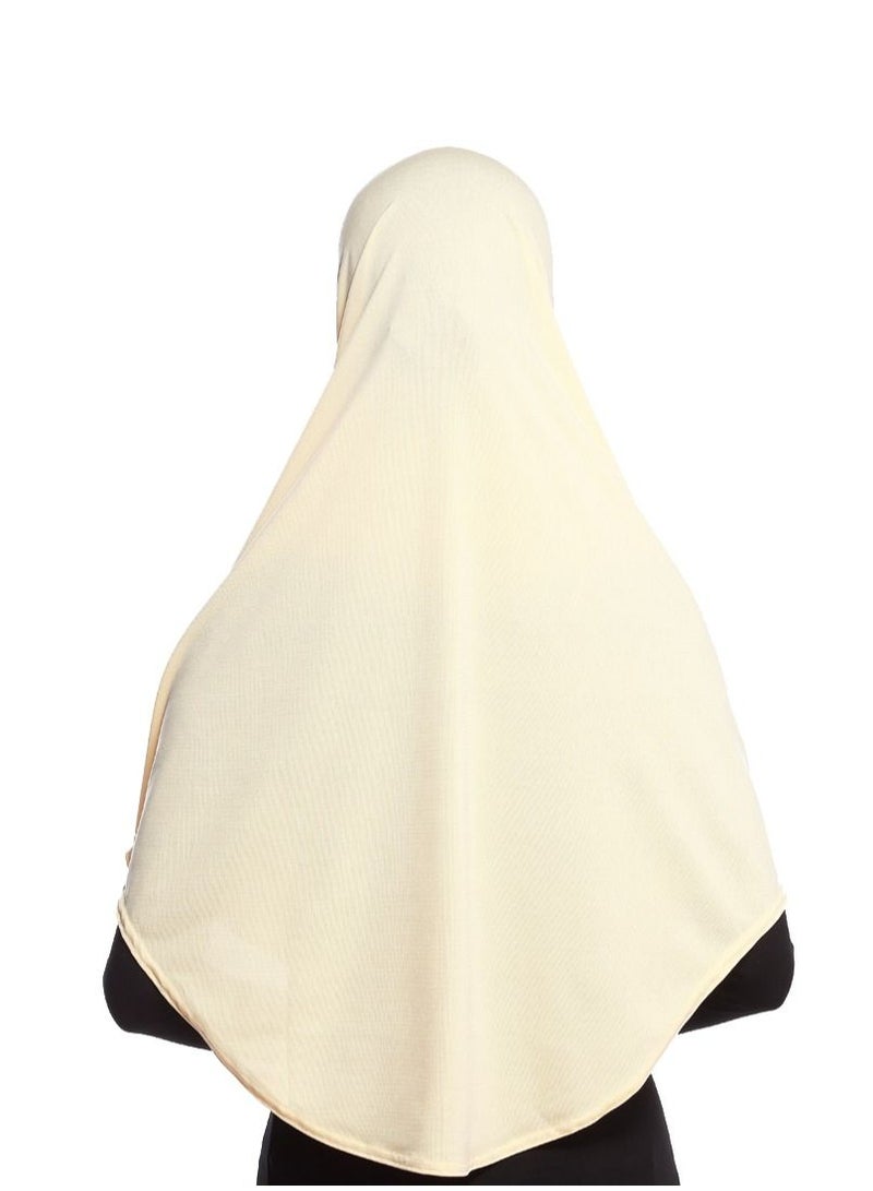 Women's Solid Color Long Hijab Casual Raglan Sleeve Shawl With Hijab Beige