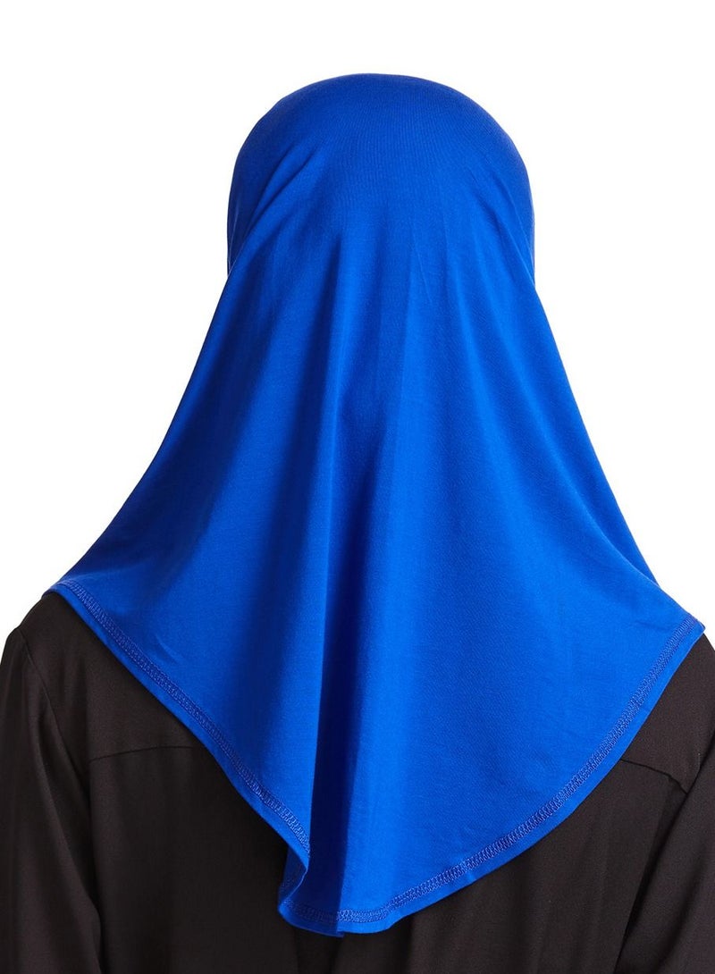 Women's Modal Stretch Long Scarf Solid Color Hijab Inner Cap Blue