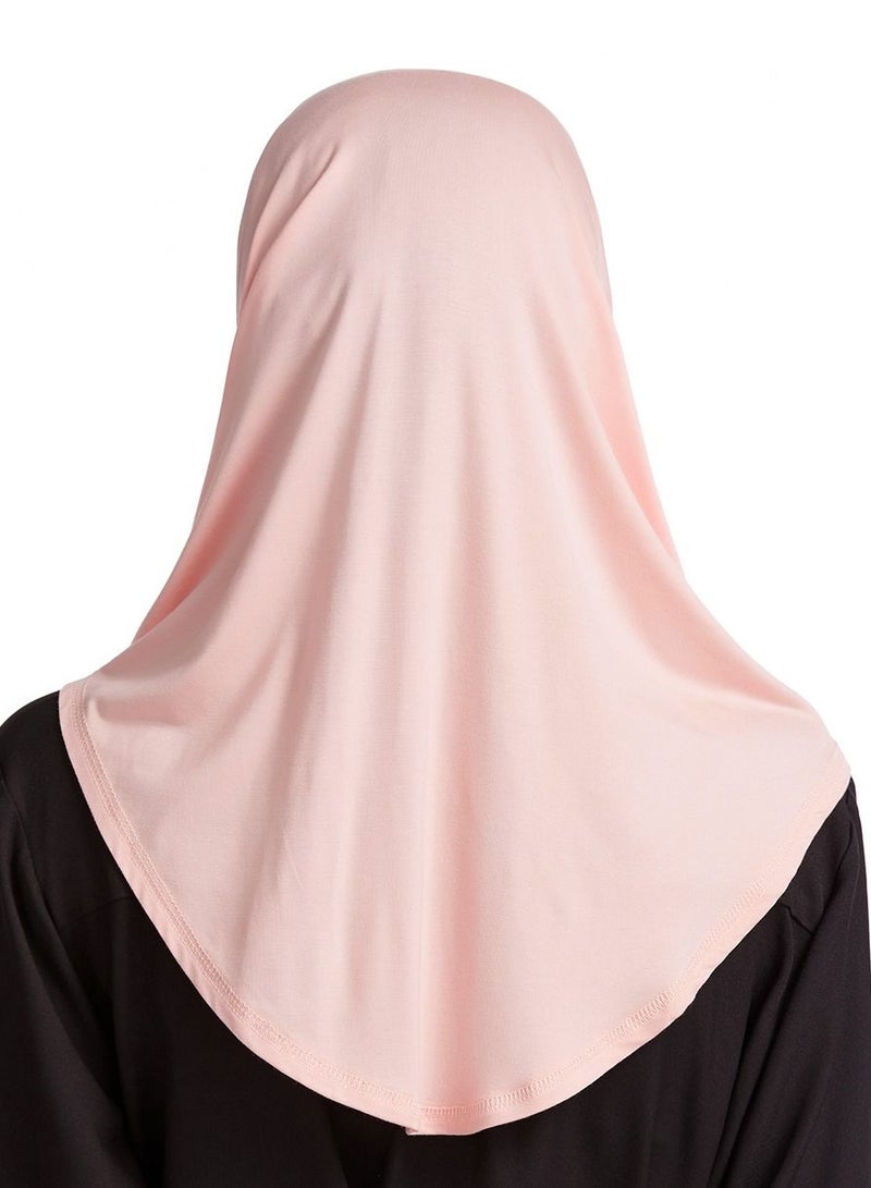 Women's Modal Stretch Long Scarf Solid Color Hijab Inner Cap Pink