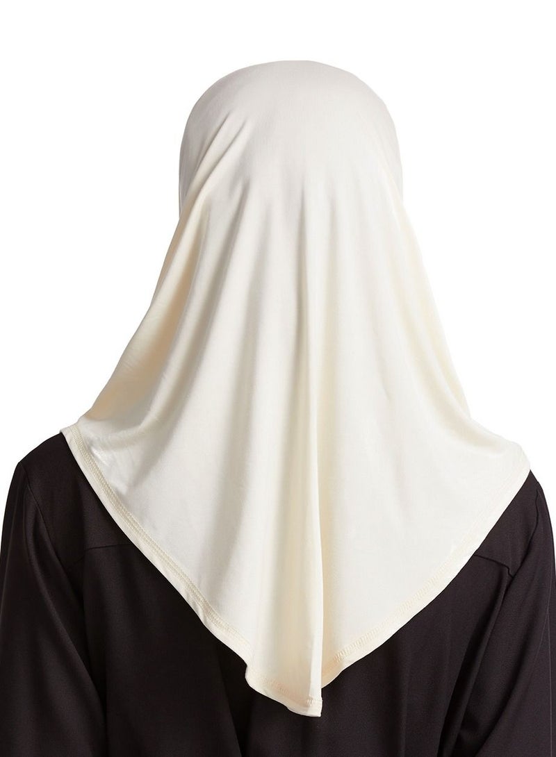 Women's Modal Stretch Long Scarf Solid Color Hijab Inner Cap Beige