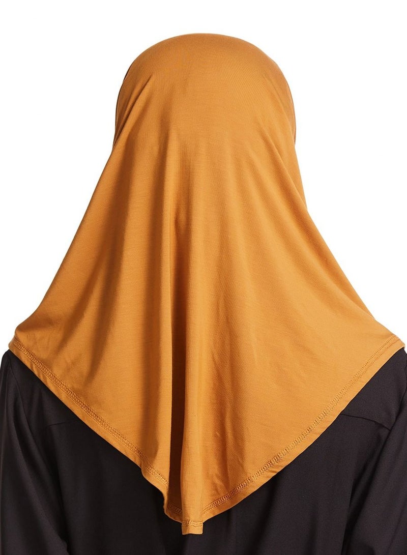 Women's Modal Stretch Long Scarf Solid Color Hijab Inner Cap Camel