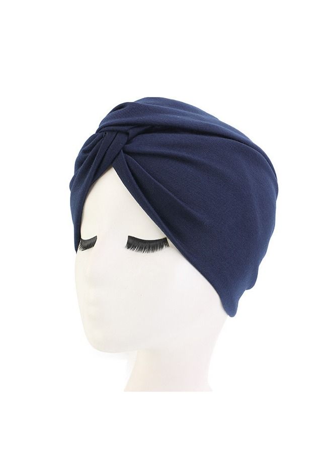 4PCS Women's Stretchy Turban Cap, Chemotherapy Cap, Women's Turbans, Women's Hijab, Twist Cross Cap for Women(Wine Red, Navy, Army Green, Turmeric)