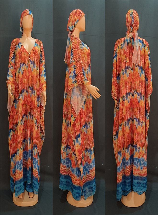 Printed Chiffon Loose Size Three Piece Set