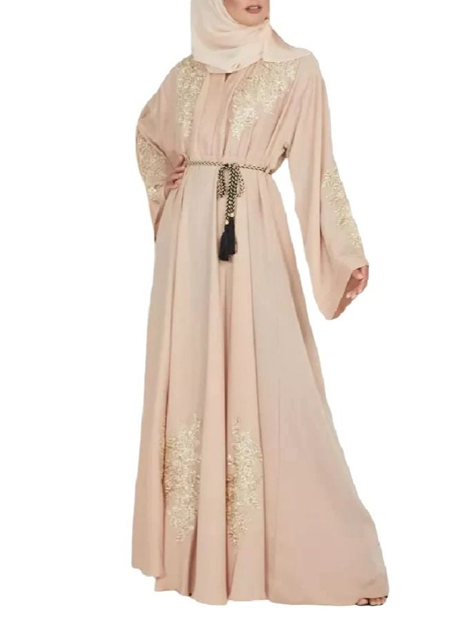 Embroidered Islamic Long Robe Gown