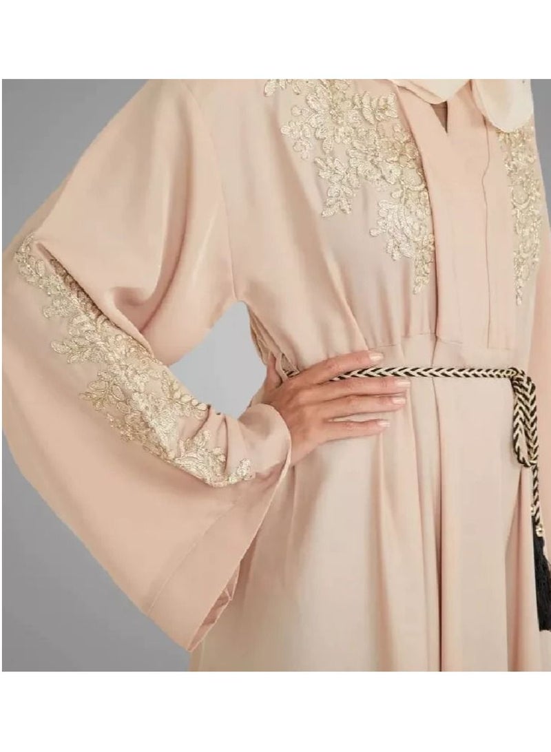 Embroidered Islamic Long Robe Gown