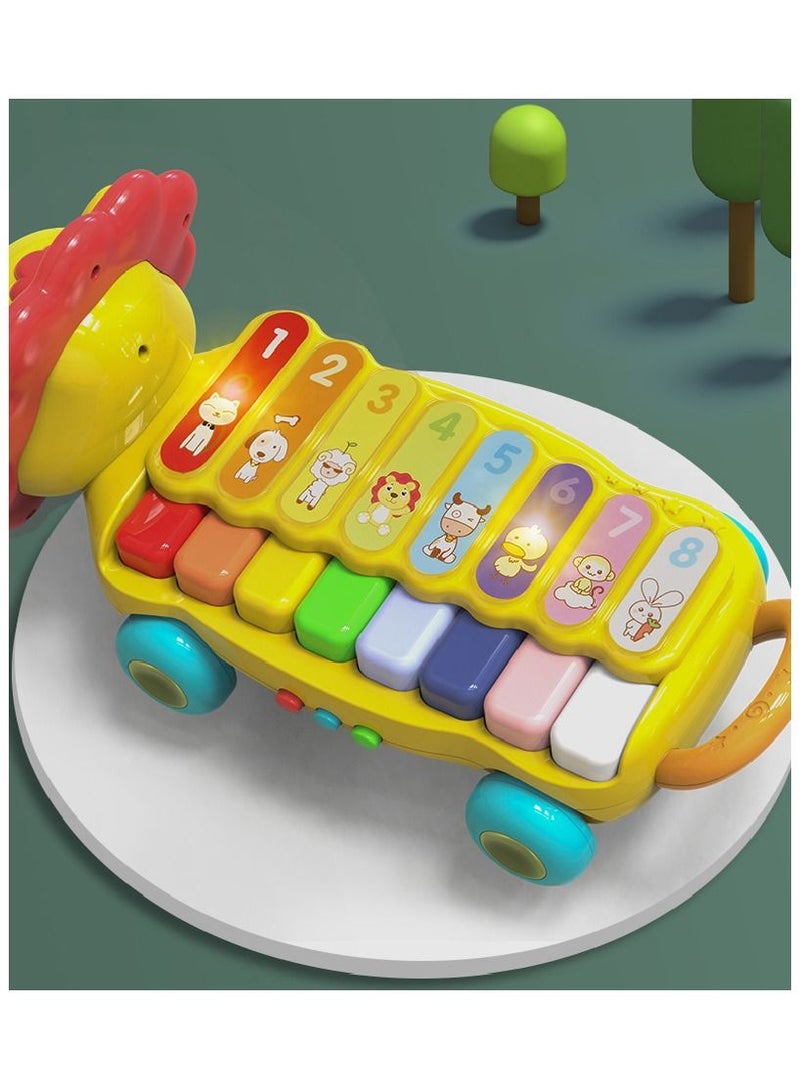 Musical Pull-Along Lion Xylophone for Toddlers – Fun Early Learning Toy with Animal Sounds, Numbers & Colors – Develops Hand-Eye Coordination & Musical Skills