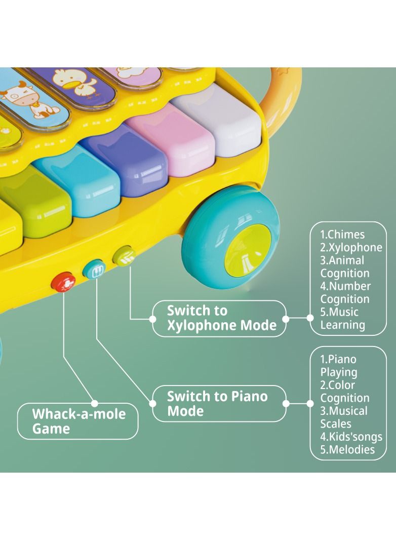 Musical Pull-Along Lion Xylophone for Toddlers – Fun Early Learning Toy with Animal Sounds, Numbers & Colors – Develops Hand-Eye Coordination & Musical Skills
