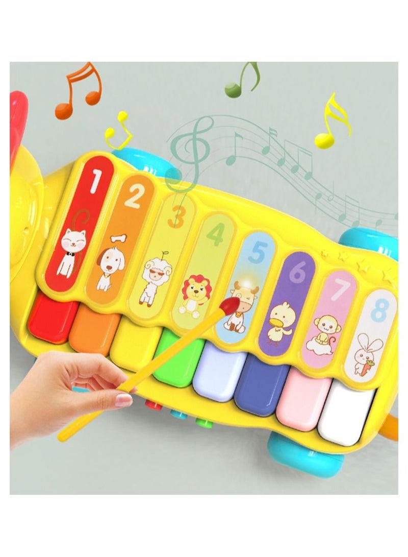 Musical Pull-Along Lion Xylophone for Toddlers – Fun Early Learning Toy with Animal Sounds, Numbers & Colors – Develops Hand-Eye Coordination & Musical Skills