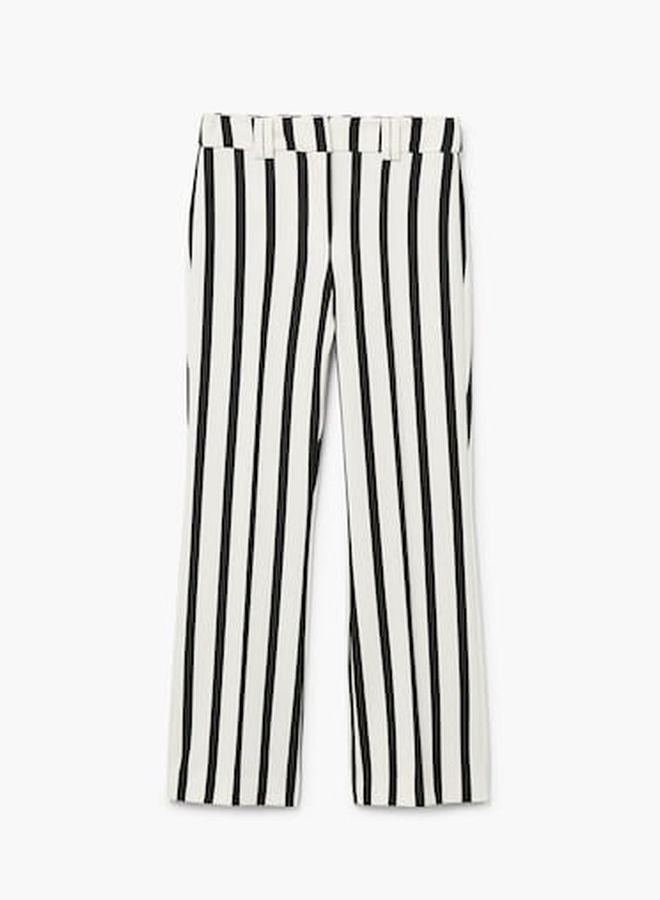 Straight Striped Trousers White/Black