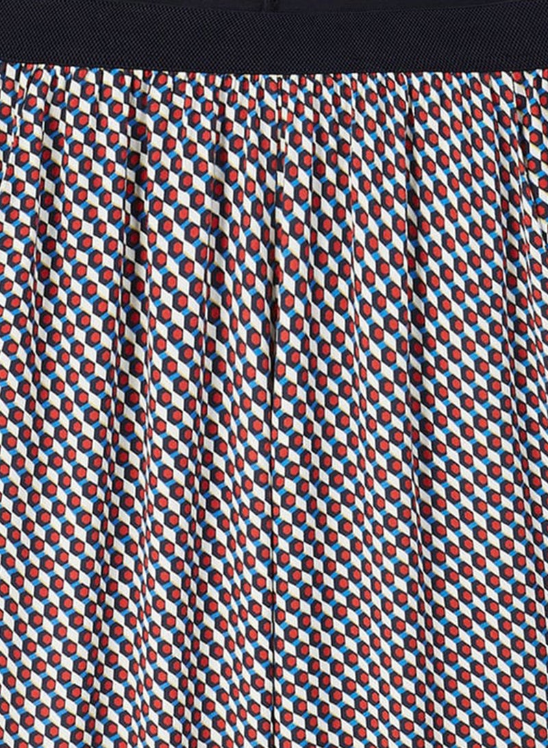 Geo Print Wide Leg Trousers Multicolour